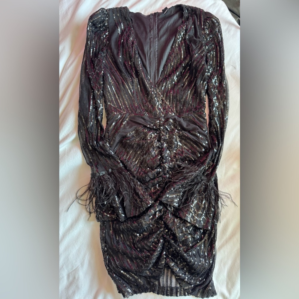 Elegant Black Windsor Sequin Dress